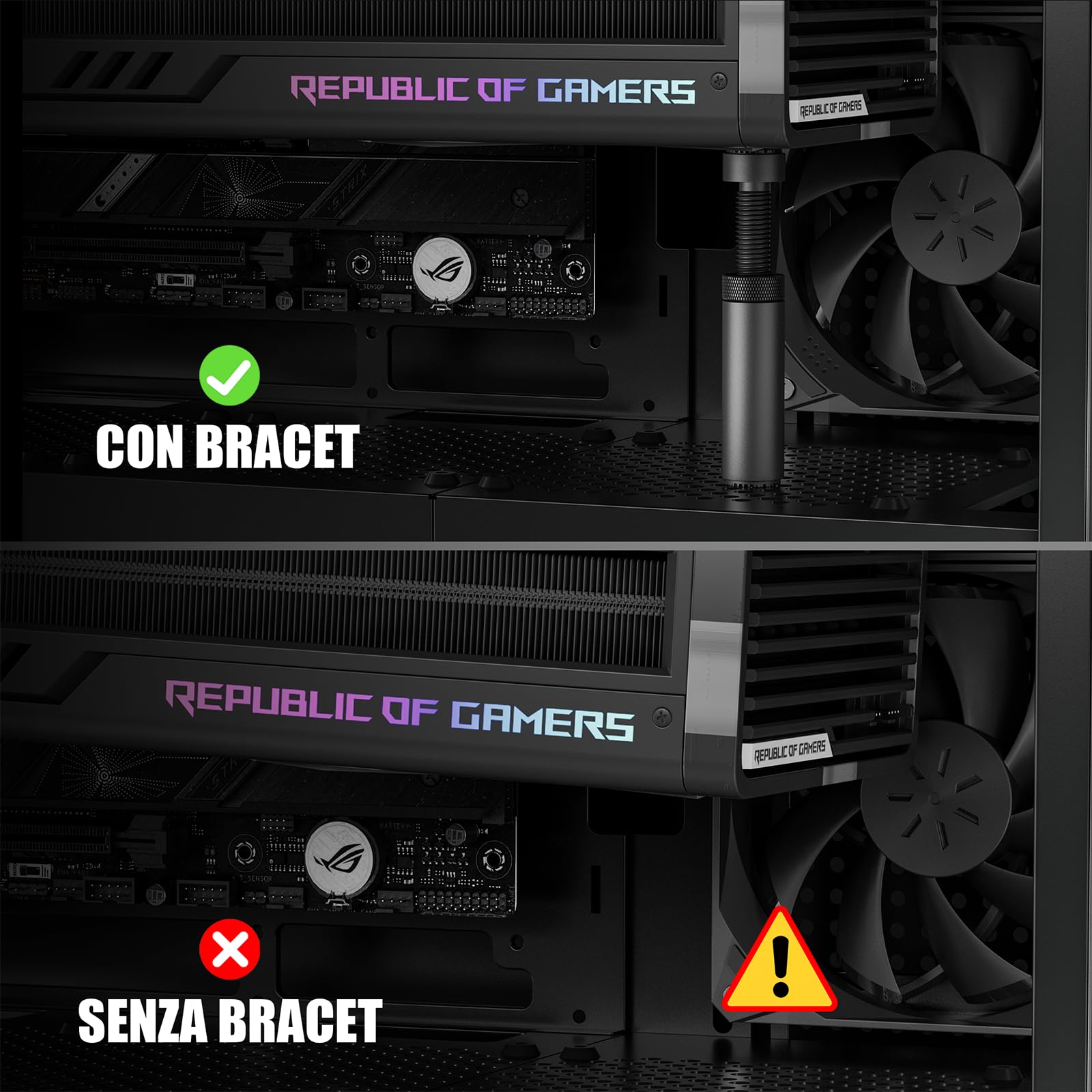 Supporto GPU In Alluminio - Regolabile 74-120mm, Con Magnete, Per Schede Grafiche PC - Foto 8