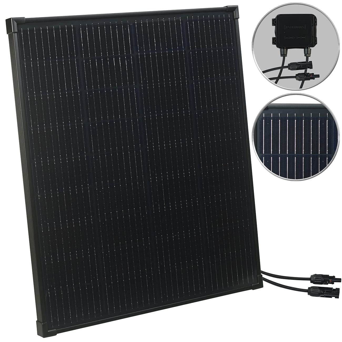 revolt Solarmodul klein: Mobiles Solarpanel mit monokristallinen Zellen, 110 W, schwarz (Kleine Solarpanel, Kleine PV Module, Modul)