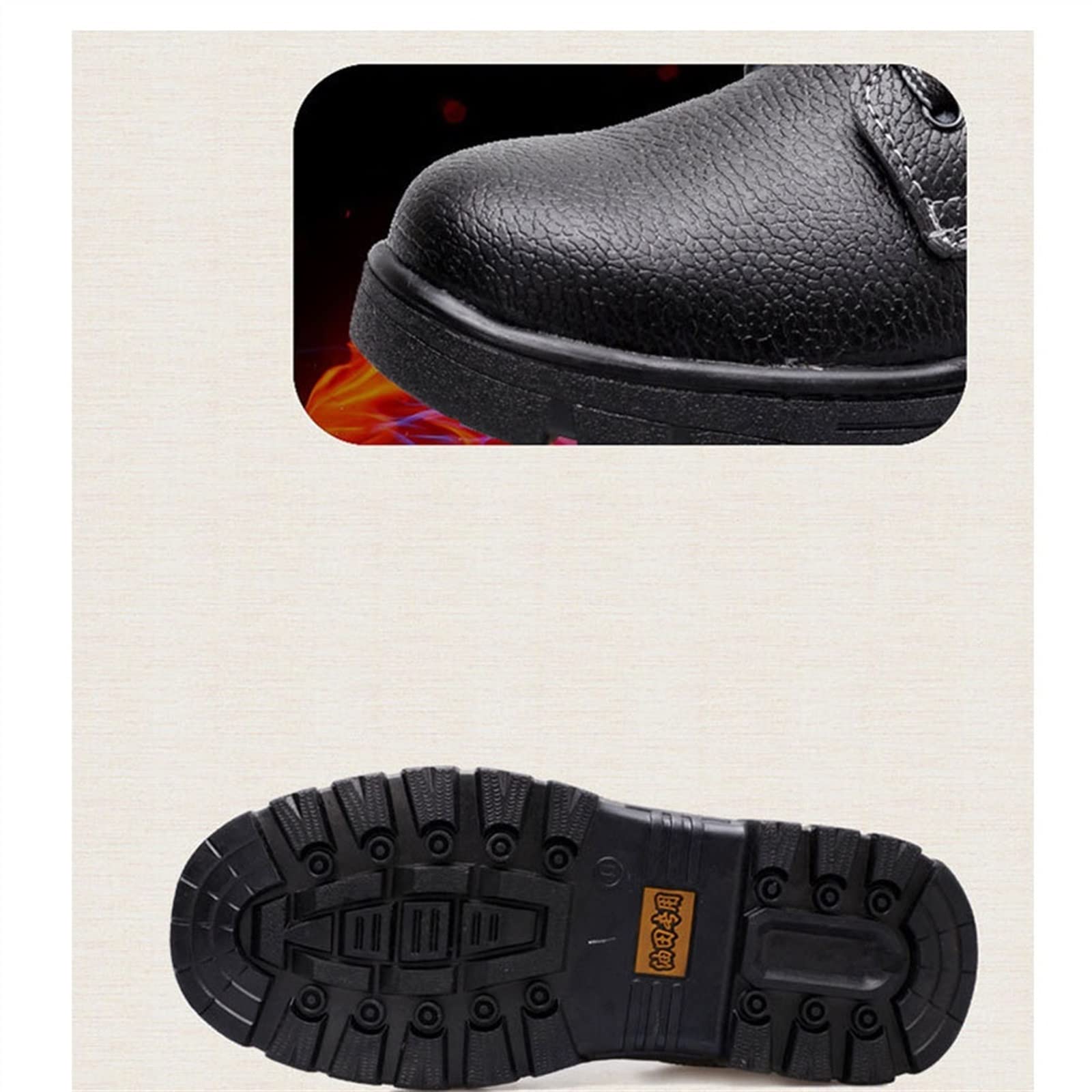 Winter Boots Men Plush Warm Steel Toe Work Safety Shoes /Black /Size US 12 /EU46 Zanco, Men main image 2