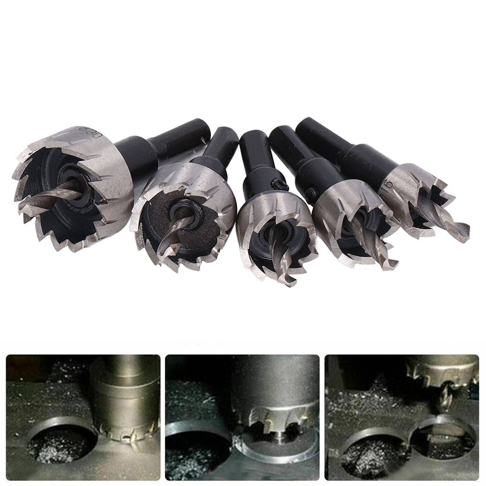 Wiertła do metalu, Wiertła Otwornice 16‑30mm 5 sztuk Wysoka ostrość do żelaza do aluminium do stali
