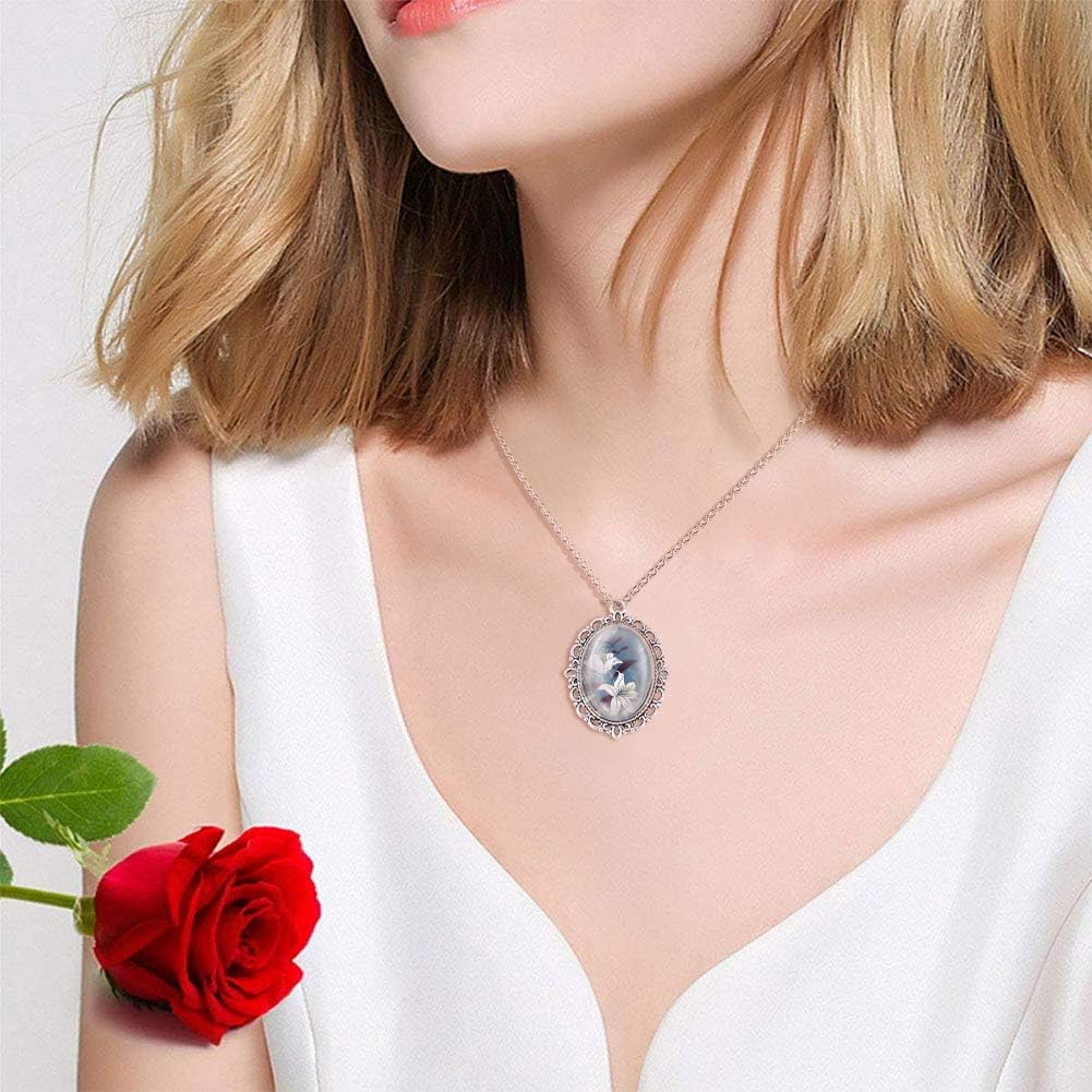 PH PandaHall 60pcs Bezel Pendant Blanks Settings - 30pcs Oval Pendant Trays Photo Charms with 30pcs Glass Cabochons for Wedding Brides Bridal Bouquet Charm Necklace Jewelry Making, 25x18mm - Image 6