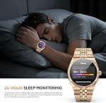 SOUYIE Luxury Smart Watch, 1.32" AMOLED Display, Bluetooth 5.4 Calling, Stainless Steel Strap, 160+ Sports Modes, Fitness Tracker with Heart Rate/SpO2/Stress/Sleep Monitor, for iOS/Android, 40mm Gold