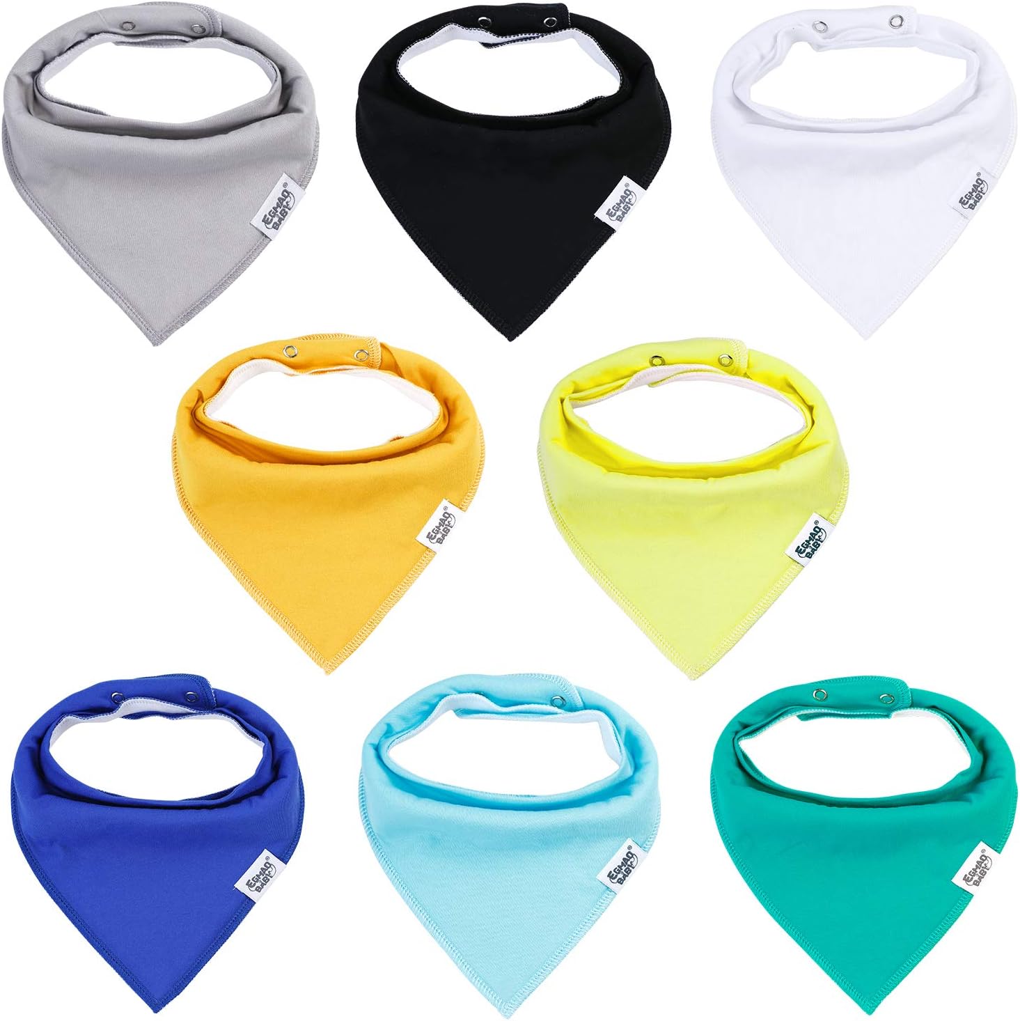 Bandana Drool Bibs for Baby Boys, Organic Cotton Absorbent Bibs Boys for Drooling and Teething, 8-Pack Baby Bibs for Boys, Baby Shower Unisex Set