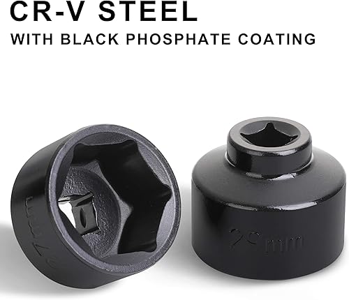 Miniatura 5 de Hromee Herramienta de extracción de tapa de filtro de combustible e instalador 7 piezas de enchufe de recipiente de aceite de perfil bajo 0.945 in