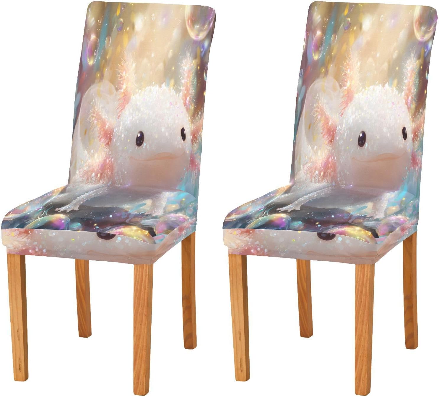 ALAZA Chair Covers for Dining Room, Salamander Bubbles Stretch Chair Cover Sets Chair Protector Removable Washable for Ktichen Restaurant Hotel