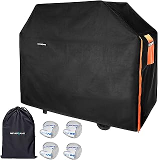 Housse de Protection pour Barbecue NEVERLAND avec Velcro Fermeture éclair et Poignée Réfléchissante 420D Oxfords BBQ Couverture de Gril Bâche Barbecue Imperméable Anti-UV Poussière Noir 100x60x150CM
