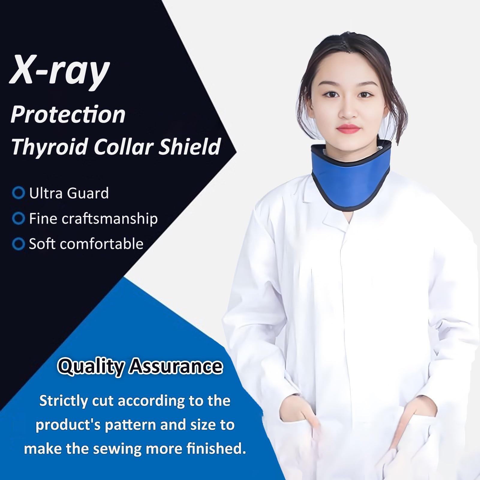 Delantal de Plomo Collarín Protector de Tiroides Ajustable 0.5mmPb para Laboratorios