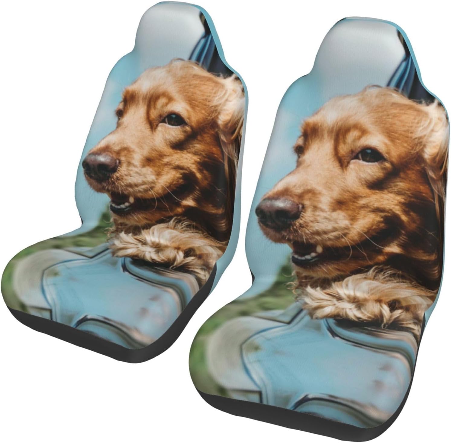 Custom Car Seat Covers for Front Seats Personalized Image Text Car Interior Seat Protector Case Customized Elastic Universal Auto Interior Cover for Trucks Van Sedan SUV Cars (2)