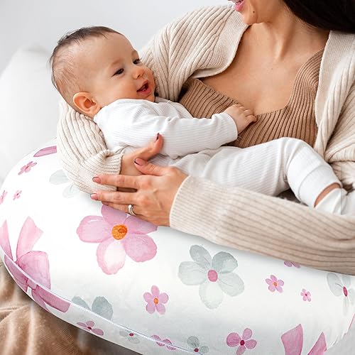 Miniatura 5 de Hooyax Juego de 2 fundas de almohada de lactancia, ultra suaves y elásticas, adorable funda para almohada de alimentación infantil, ajuste perfecto