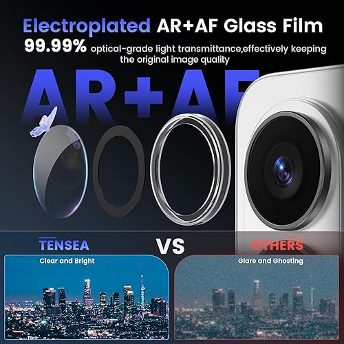 Miniatura 3 de Tensea Protector de lente de cámara compatible con Samsung Galaxy S26 Ultra, protector de pantalla de vidrio templado 9H, anillo individual de