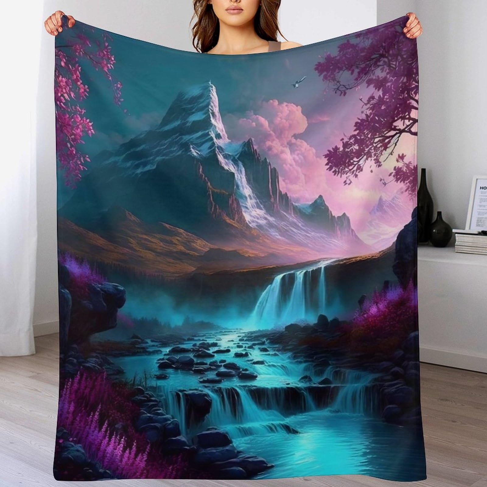 Couvertures en cerisier : offrez un plaid flannel douillet art japonais