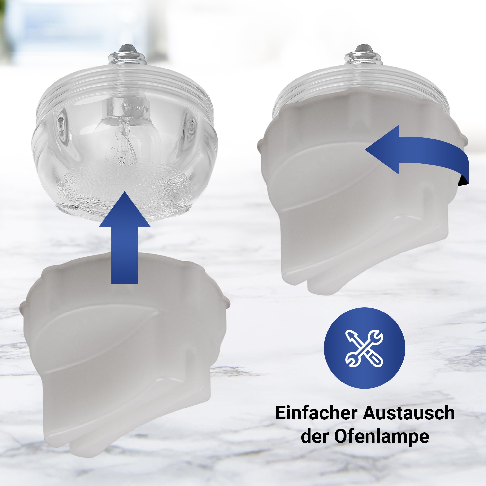 Lampenabdeckung Lampenkalotte Backofenlampe Ersatz für 00647309 Kalotte Ø68mm Glas Abdeckung Glühbirne für Backofen Backofenbirne 40W 300 Grad Lampe Herd