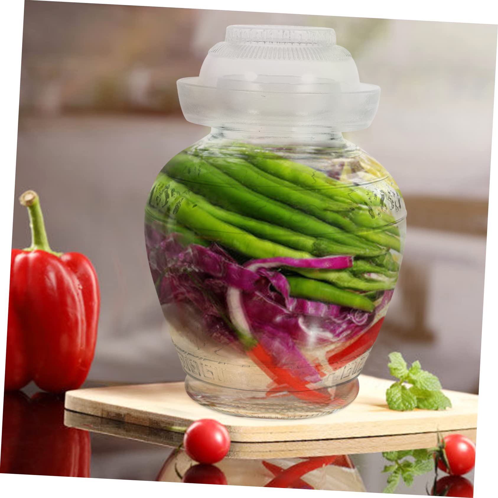 Bocal à Cornichons en Verre 2, 5kg Couvercle, Transparent