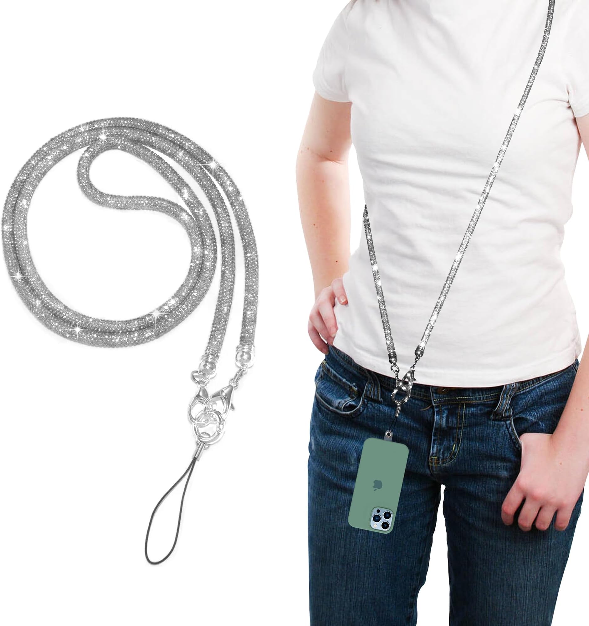 SILVERBILL Pearl Mobile Phone Cross Body Chain/Strap/Cord/Lanyard ...