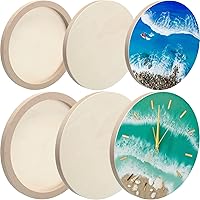 Geelin 6-Pack Unfinished Round Wood Canvas Panels 8" & 12" - Circle Painting Boards for Acrylic Oil Pouring Crafts DIY Christmas Gifts