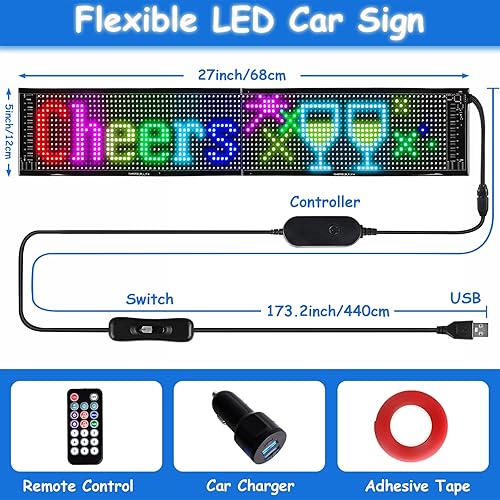 Miniatura 4 de Letreros LED, letrero abierto, programable, flexible, enorme, brillante, panel de matriz LED USB 5V, control de aplicación Bluetooth, letrero LED de