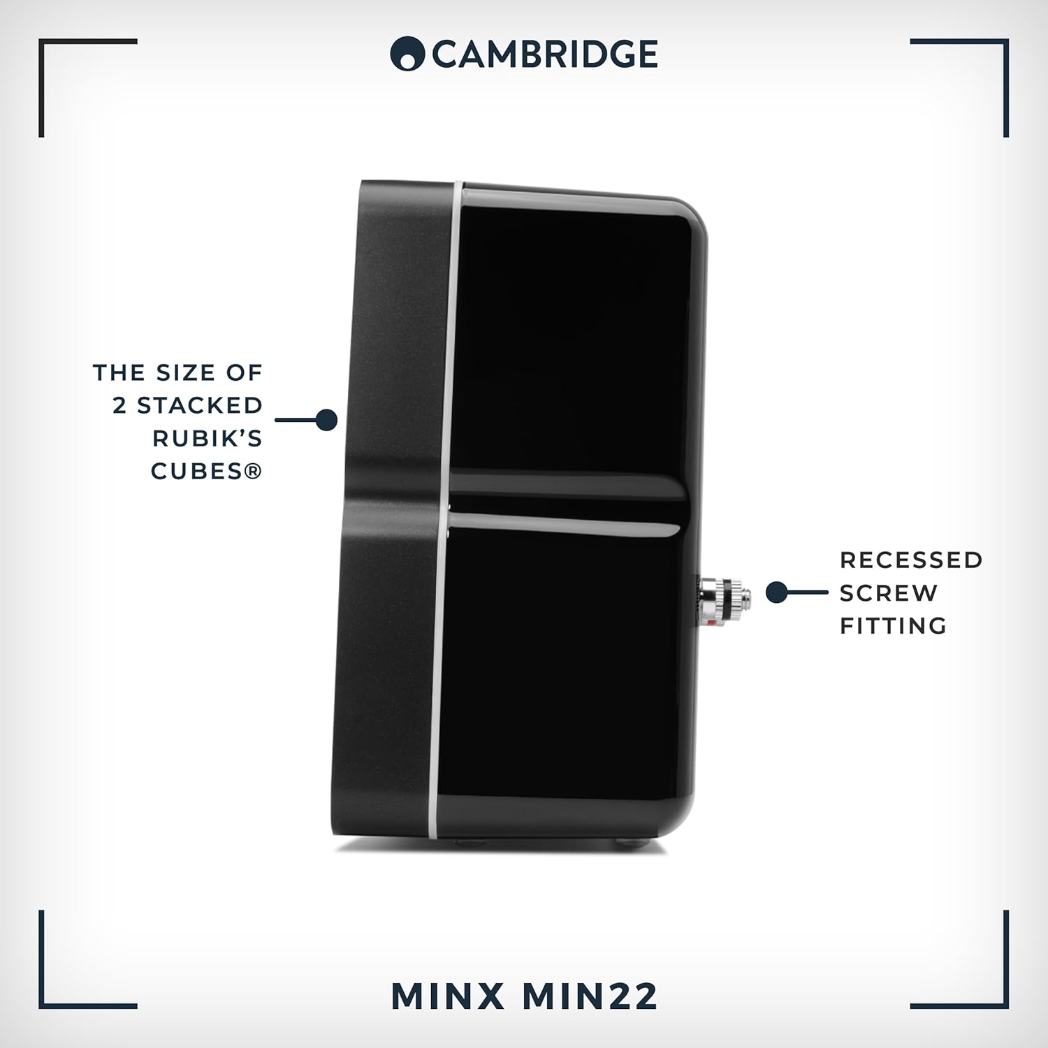 Cambridge Audio Minx Min 22 speakers in black and white finishes