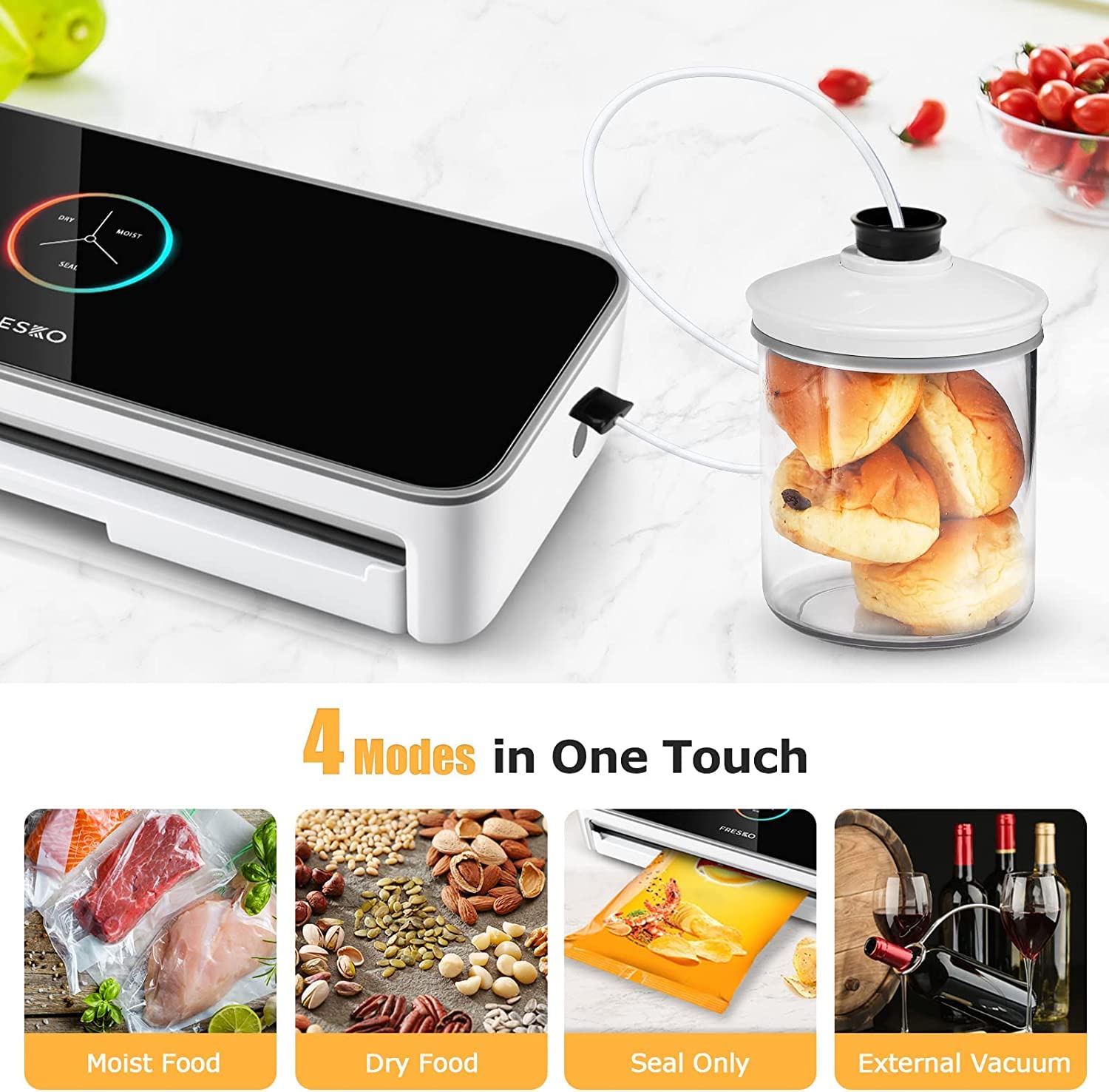 Buy FRESKO Vacuum Sealer Machine, 80Kpa Automatic Food Sealers for Food