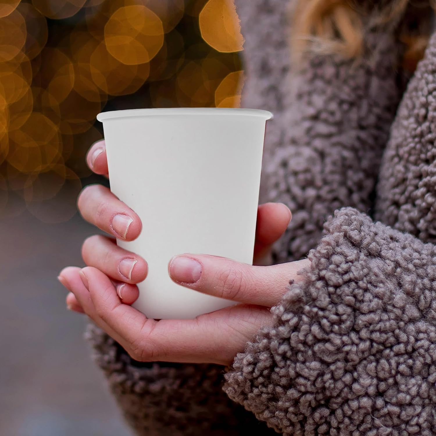 GALPADA 100pcs 250ml Disposable Paper Cups No Lids for Coffee and Water, Thick Cold Hot Beverage Cups for Office, Home, Party Use