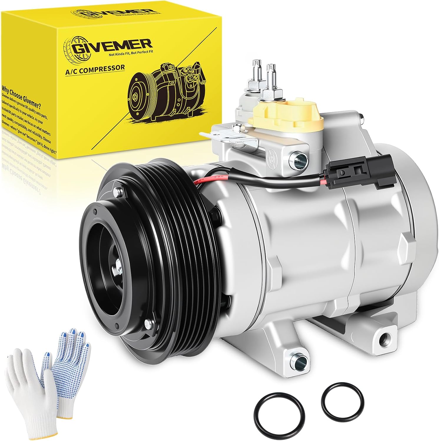 BC3Z19703B Air Conditioning AC Compressor with Clutch Compatible with Ford F-250 F-350 F-450 F-550 Super Duty F53 F59 F650 F750,Replaces CO29116C, CO 29116C, 98324