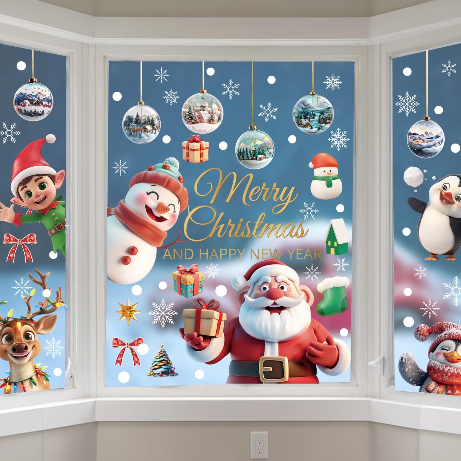 Weihnachten Fenstersticker Wiederverwendbar Selbstk Produktbild-Vorschau 5