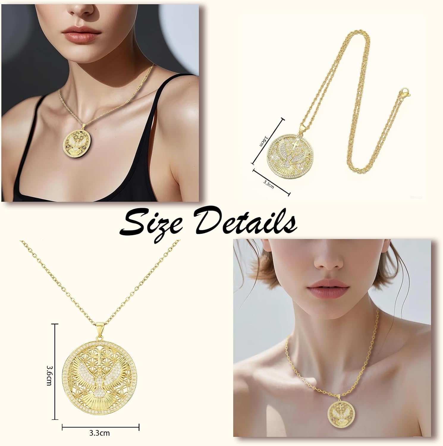 18 K Gold Plated Cross Pendant Necklace, Dainty Gold Necklace Everyday Simple Cross Charm Choker, Simple Religious Gold Jewelry Gifts - Image 4