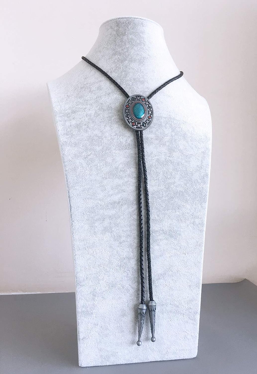 Bolo Tie for Men,Cowboy Necklace,Vintage Style Cross Celtic Knot Southwest Oval Wedding Bolo Tie