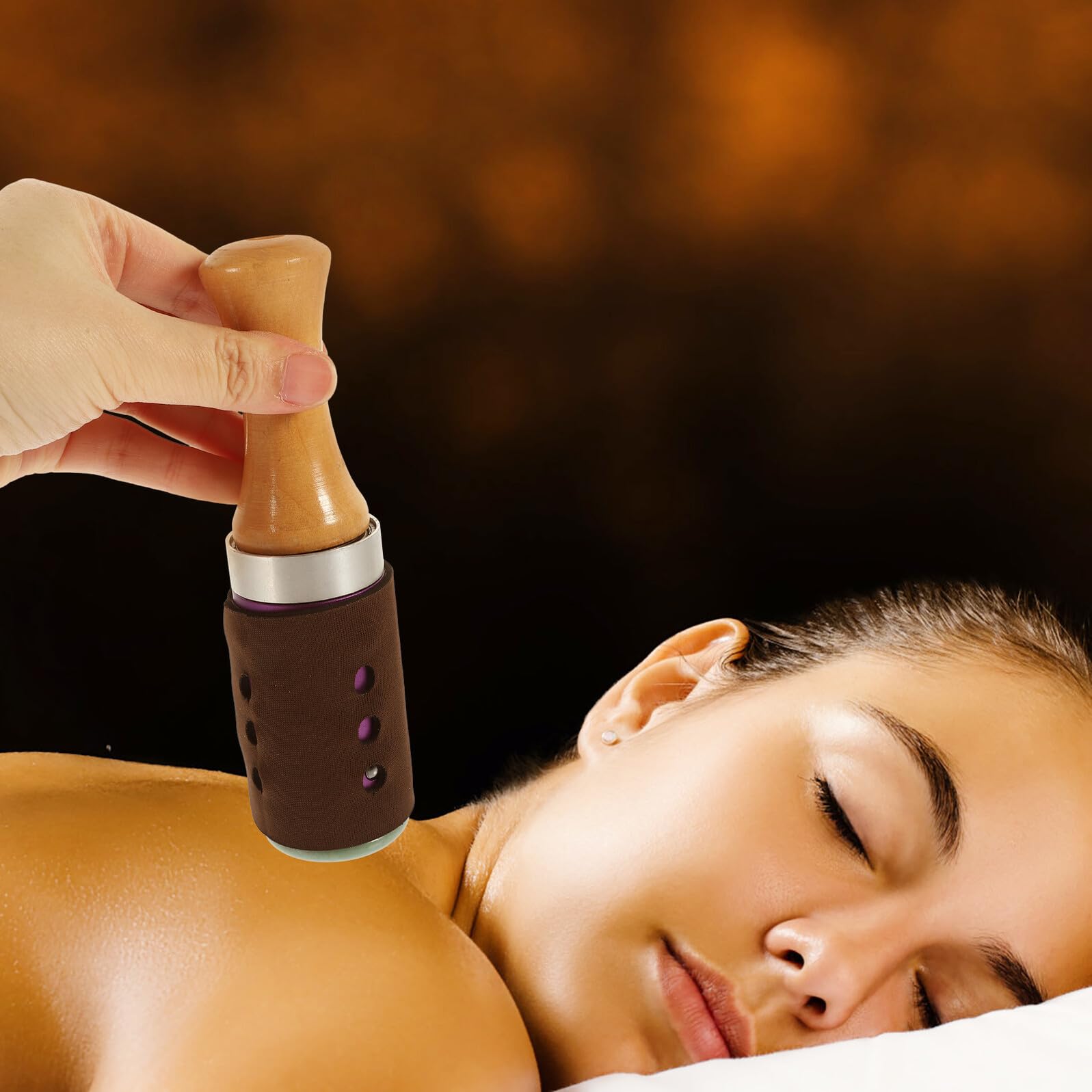 Barra de Moxibustión Portátil para Masaje Facial y Corporal, Varilla de Jade Púrpura para Calentamiento y Relajación, Uso en Manos y Pies, Herramienta de Bienestar para Hombres