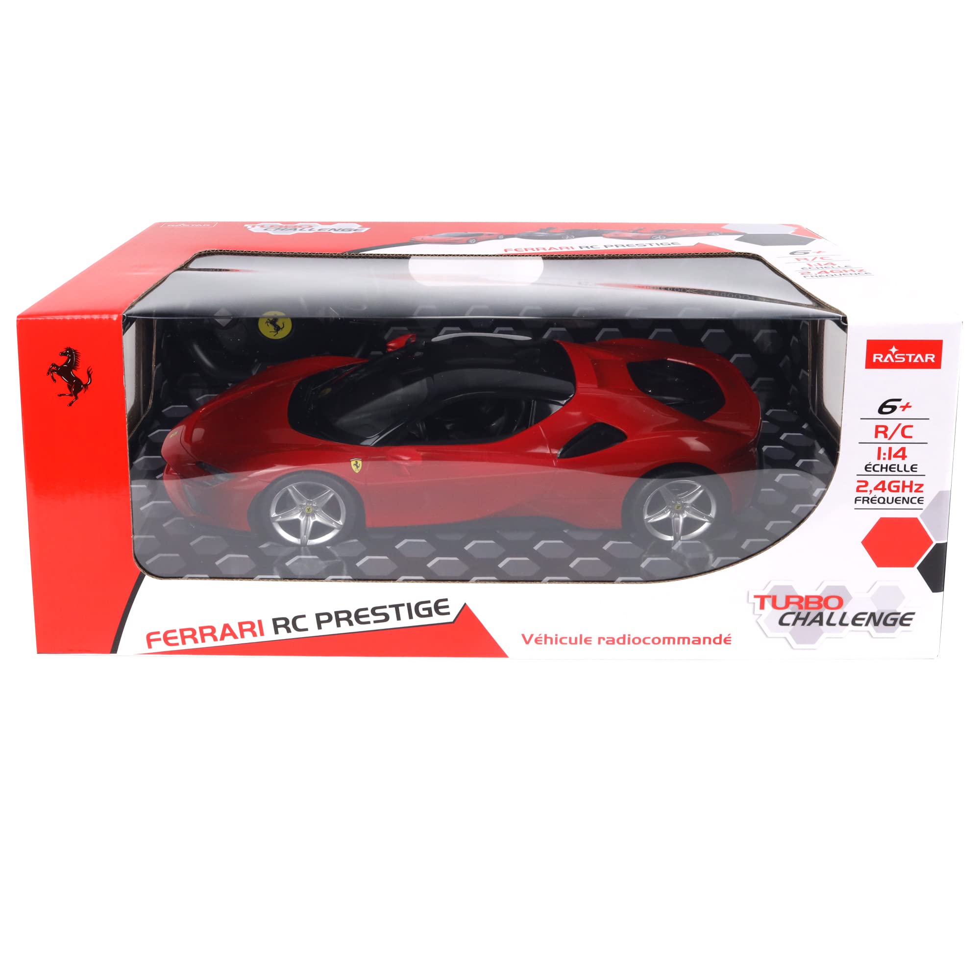 TURBO CHALLENGE - Ferrari SF90 Stradale - RC Prestige - 095615 - Samochód zdalnie sterowany - Czarny - 1/14 - Baterie nie są dołączone - Plastik - Od 6 lat