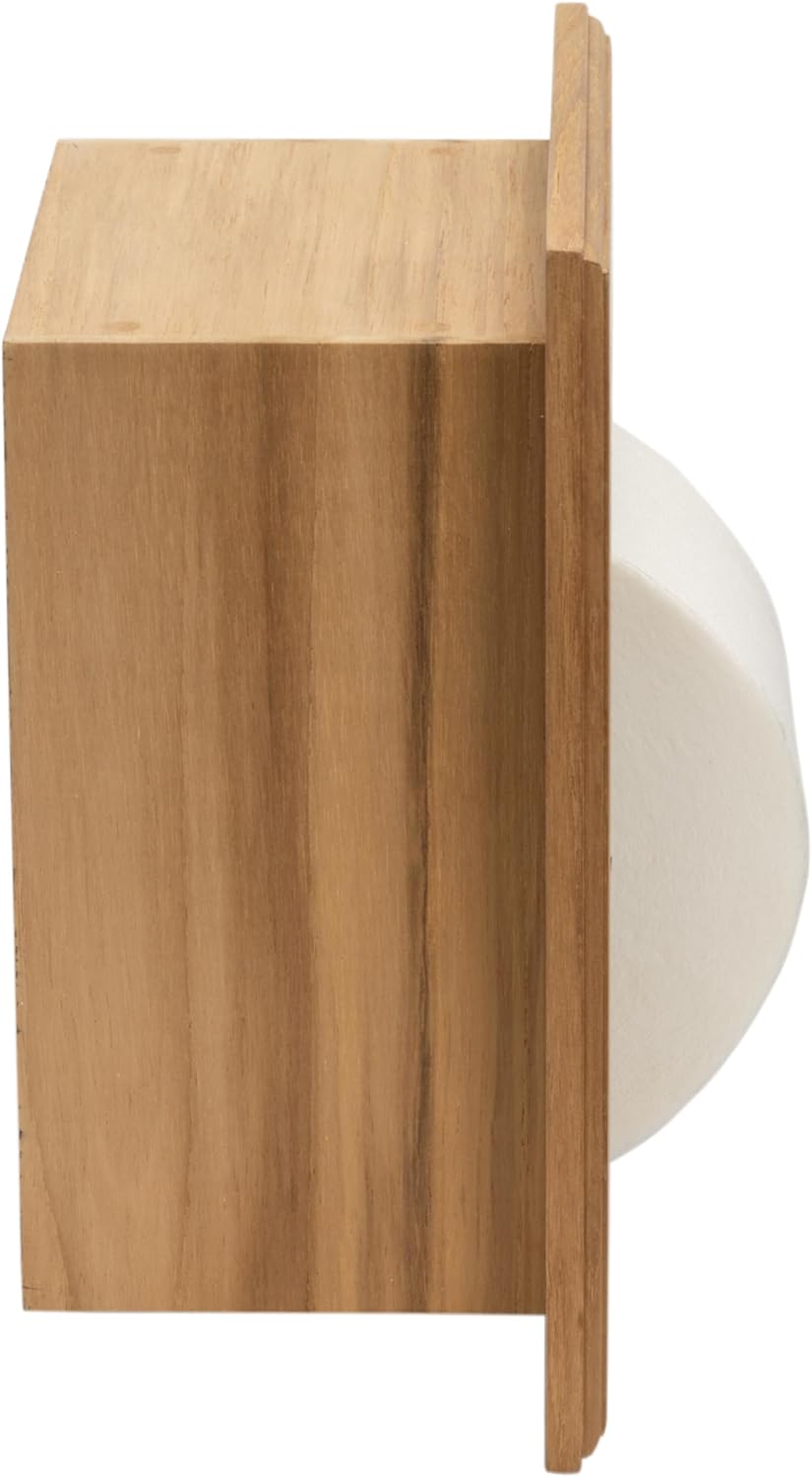 Whitecap 60249 Teak Recessed Toilet Paper Holder with Spring Loaded Bar
