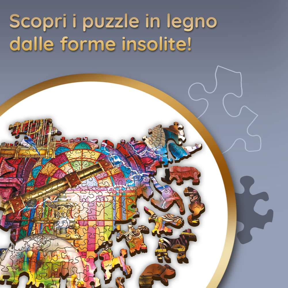 Trefl - Puzzle in legno, Gatto colorato - 1000 elementi, artigianato ligneo, forme irregolari, 100 figure di animali, moderno puzzle premium, fai da te, per adulti e bambini dai 12 anni