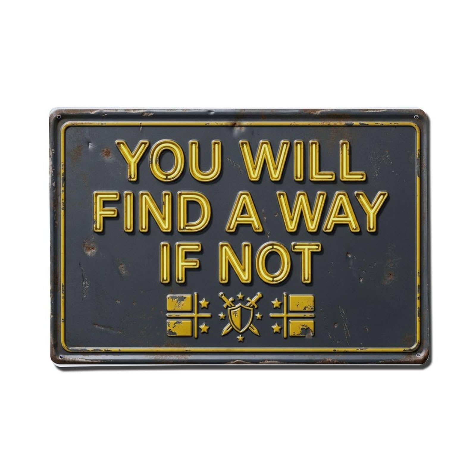 Discover Path Forward Warrior Retro Motivational Slogans Vintage Metal Tin Sign Plaque Wall Decor for Cafe, Club, Garden Metal Poster 8x12Inch