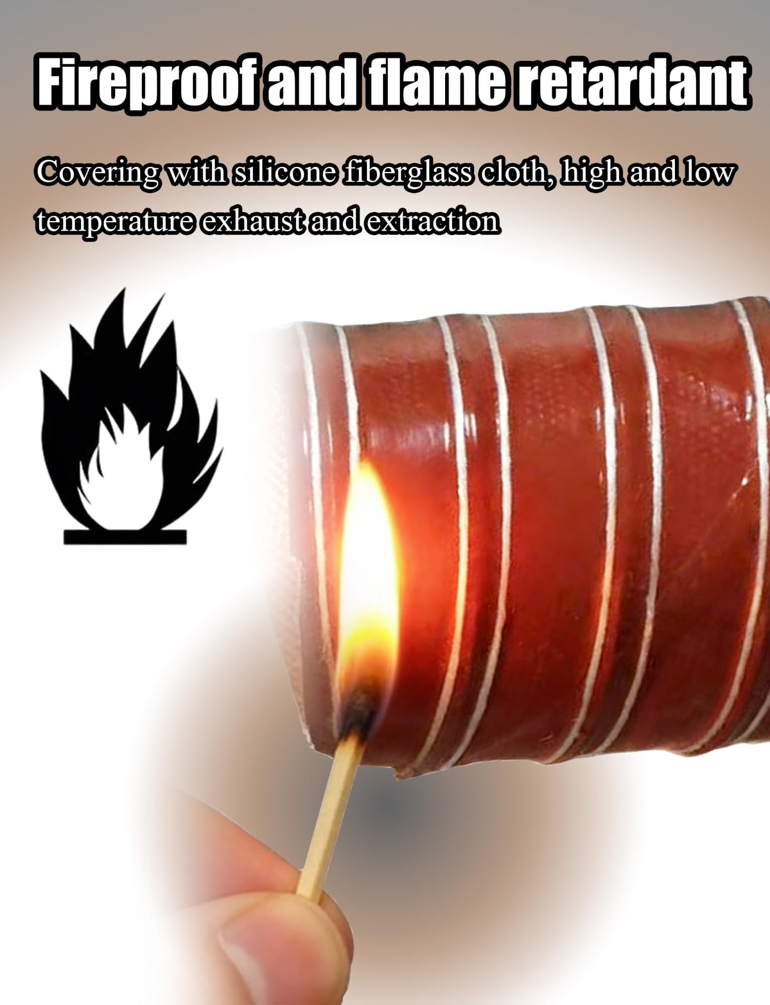 Manguera de conductos de silicona roja de alta temperatura | Conducto flexible de fibra de vidrio ignífugo reforzado con alambre de acero for uso industrial(1.77in/4.5cm,157.48in)