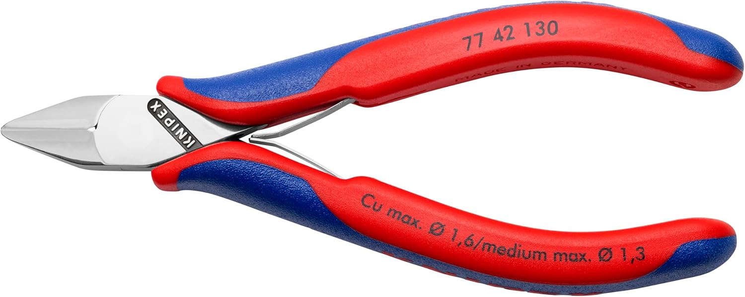 KNIPEX Tools 5-1/4" Electronics Diagonal Cutter, Ergonomic Grip (7742130)