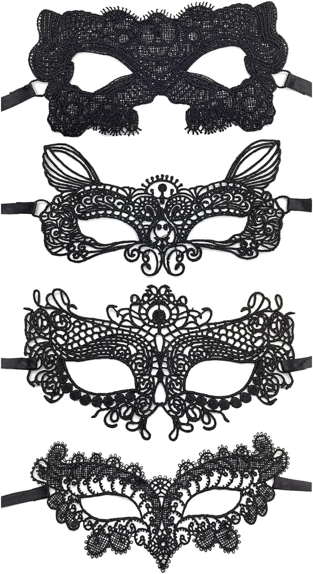 Mrotrida Women’s Lace Masquerade Masks Multicolored Hallowmas Party Half Face Eye Mask for Dress