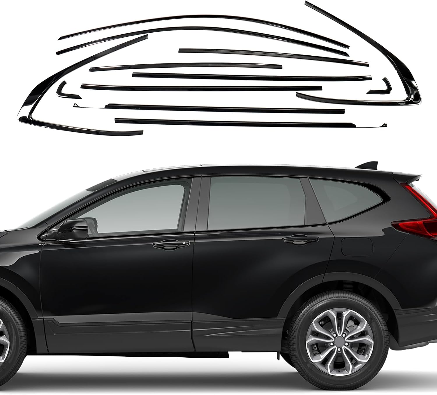 Stainless Steel Window Trim Chrome Delete for CRV 2017-2022 Black Window Trim Blackout Kit 17-22 CRV