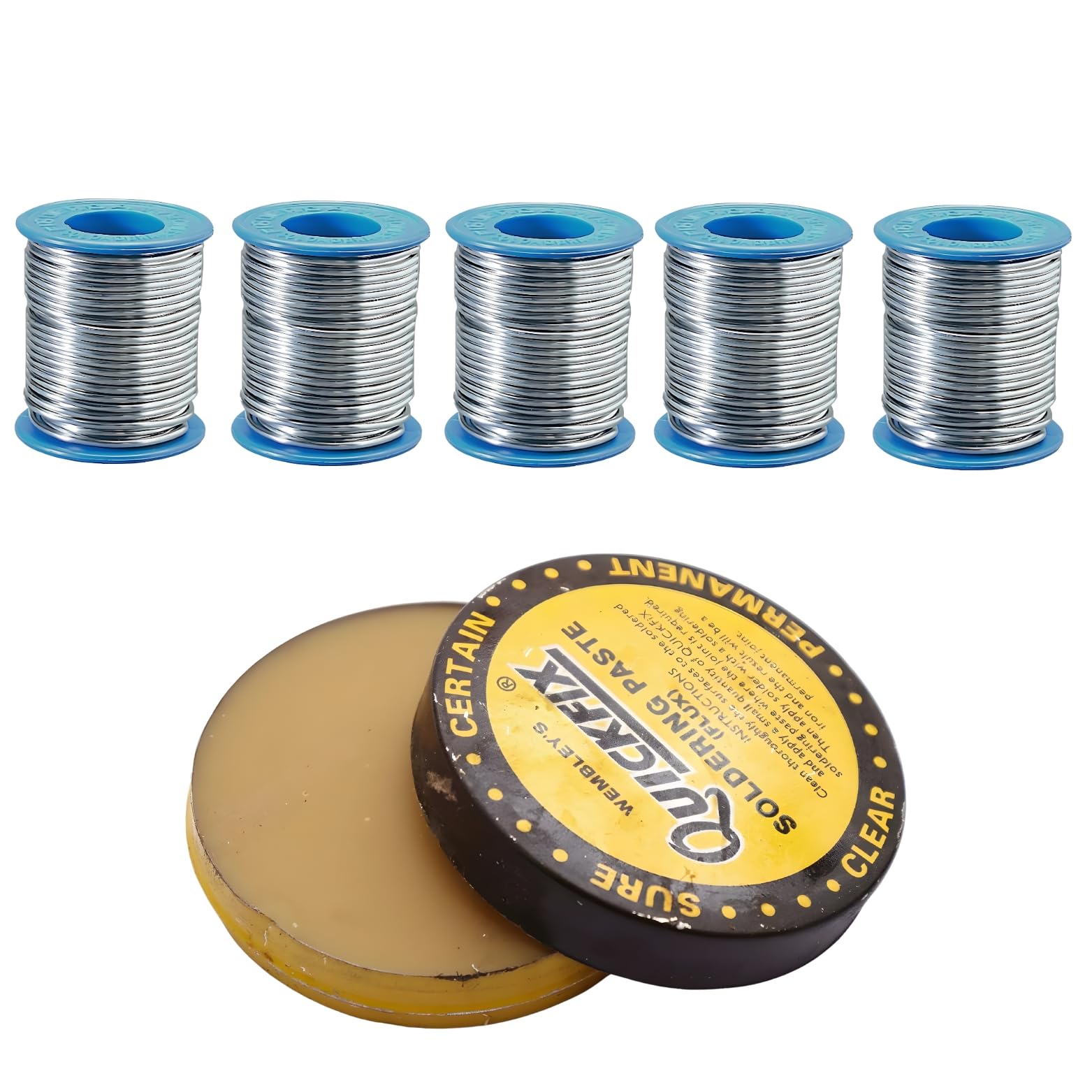 VMTRONIX 60/40 Tin Lead Rosin Core Solder Wire (5 Meter) & Quickfix Soldering Paste Flux Brown Rosin-Rich Solder Paste 15gm (Pack of 6) (B0D82CH9Z5) Amazon Price History, Amazon Price Tracker