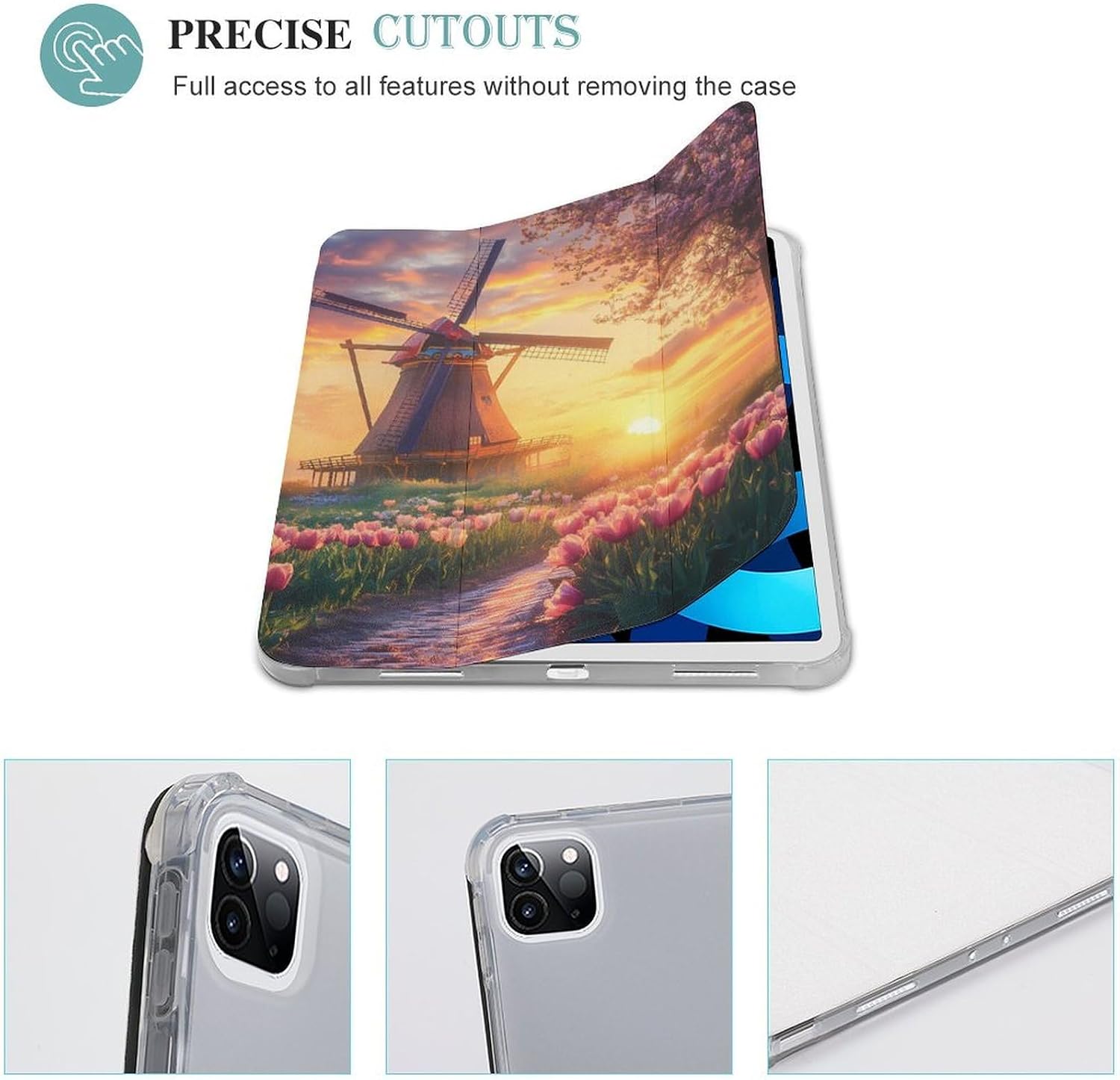 Dutch Windmill at Sunset for IPad Pro/Air/2020/2021 Case image 3