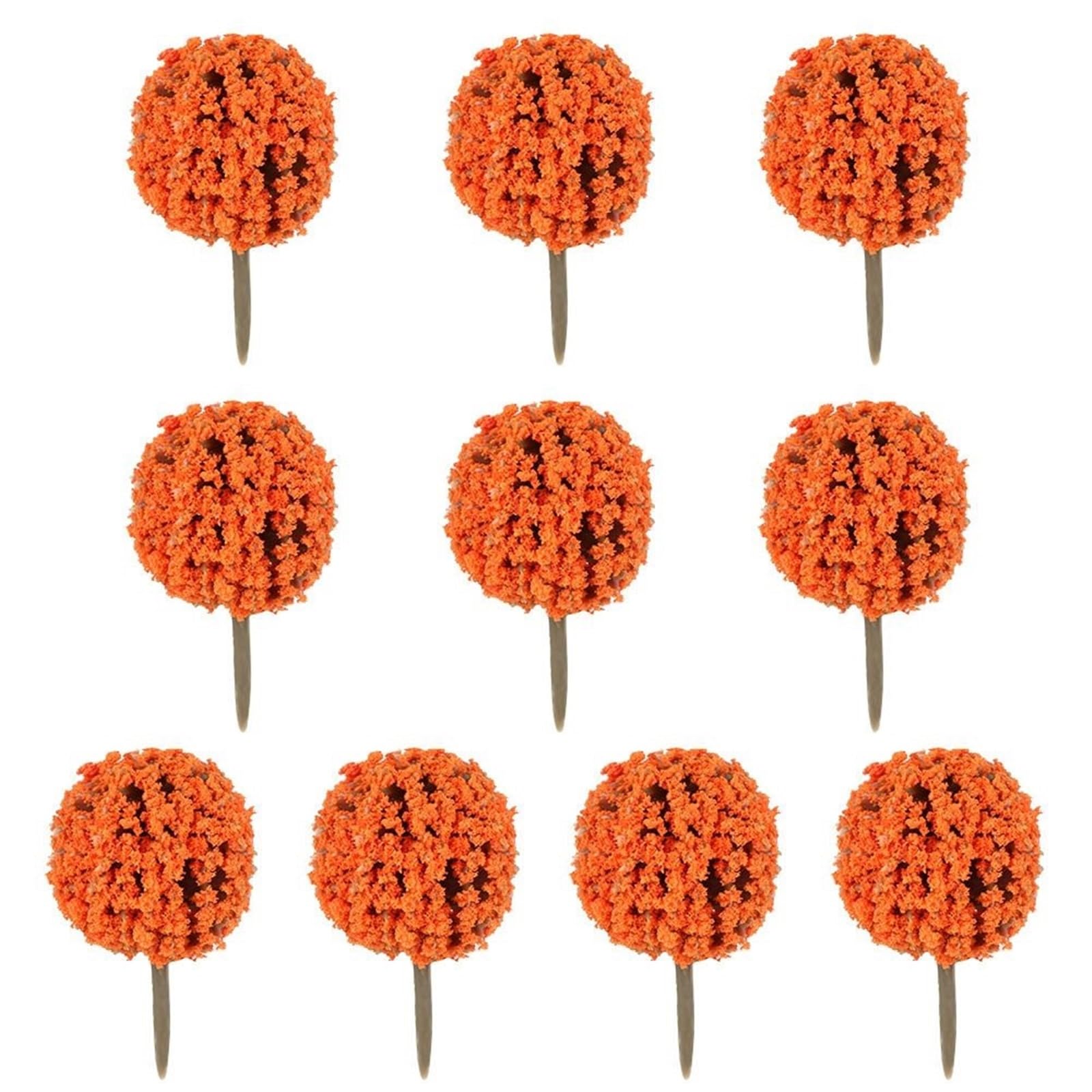 DUNSBY Model Trees 10pcs Plastic Artificial Miniature Flower Tree Scenery Railroad Decoration Building Landscape Model Accessories(Color 02)