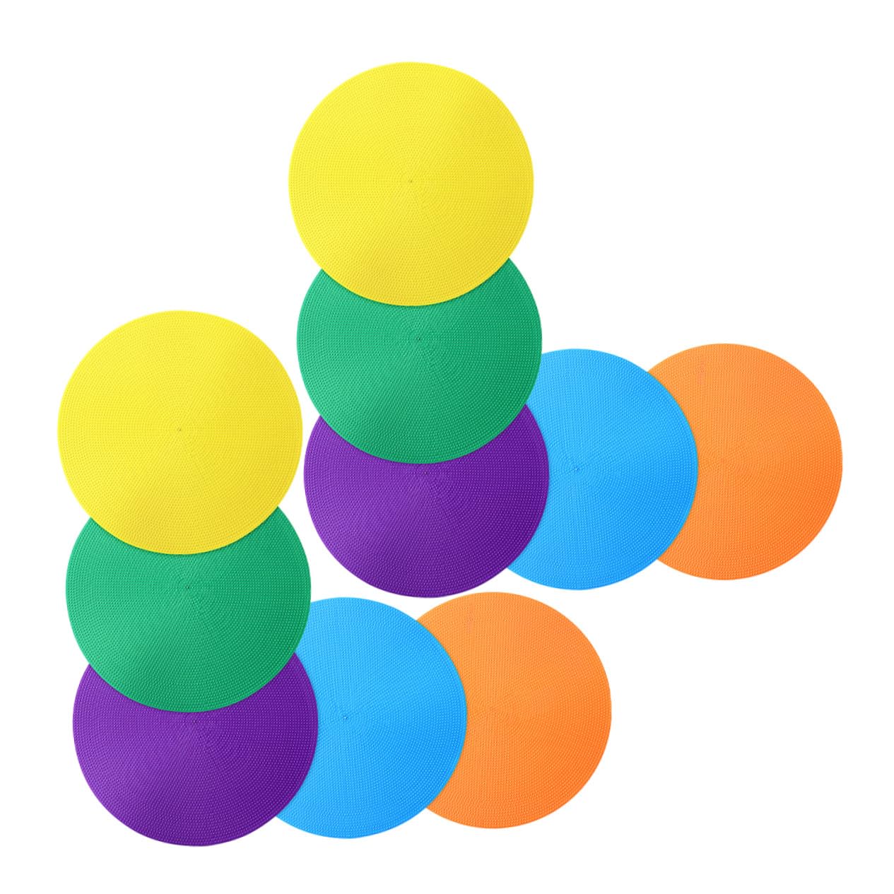 POPETPOP Marcatori per Pavimento Sportivi 12 Pezzi in TPE Colorati Design Multicolore, Forme Rotonde e Piatte, Portatili per Esercizi di Allenamento All'aperto