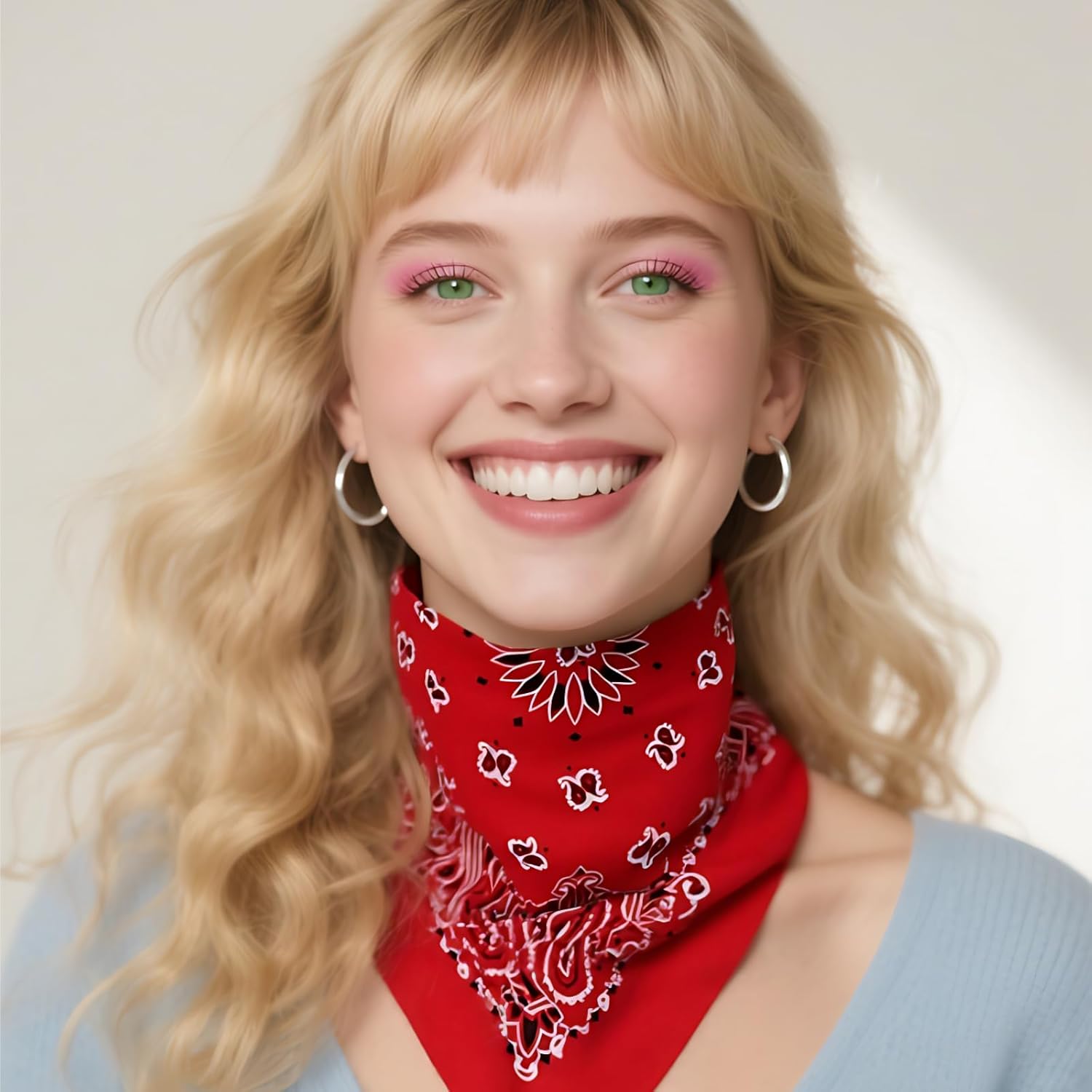 10PCS Mixed Color Paisley 22X22 Inchs Denim Bandana Set - Unisex, 100% Cotton Square Bandanas for Men & Women - Image 7