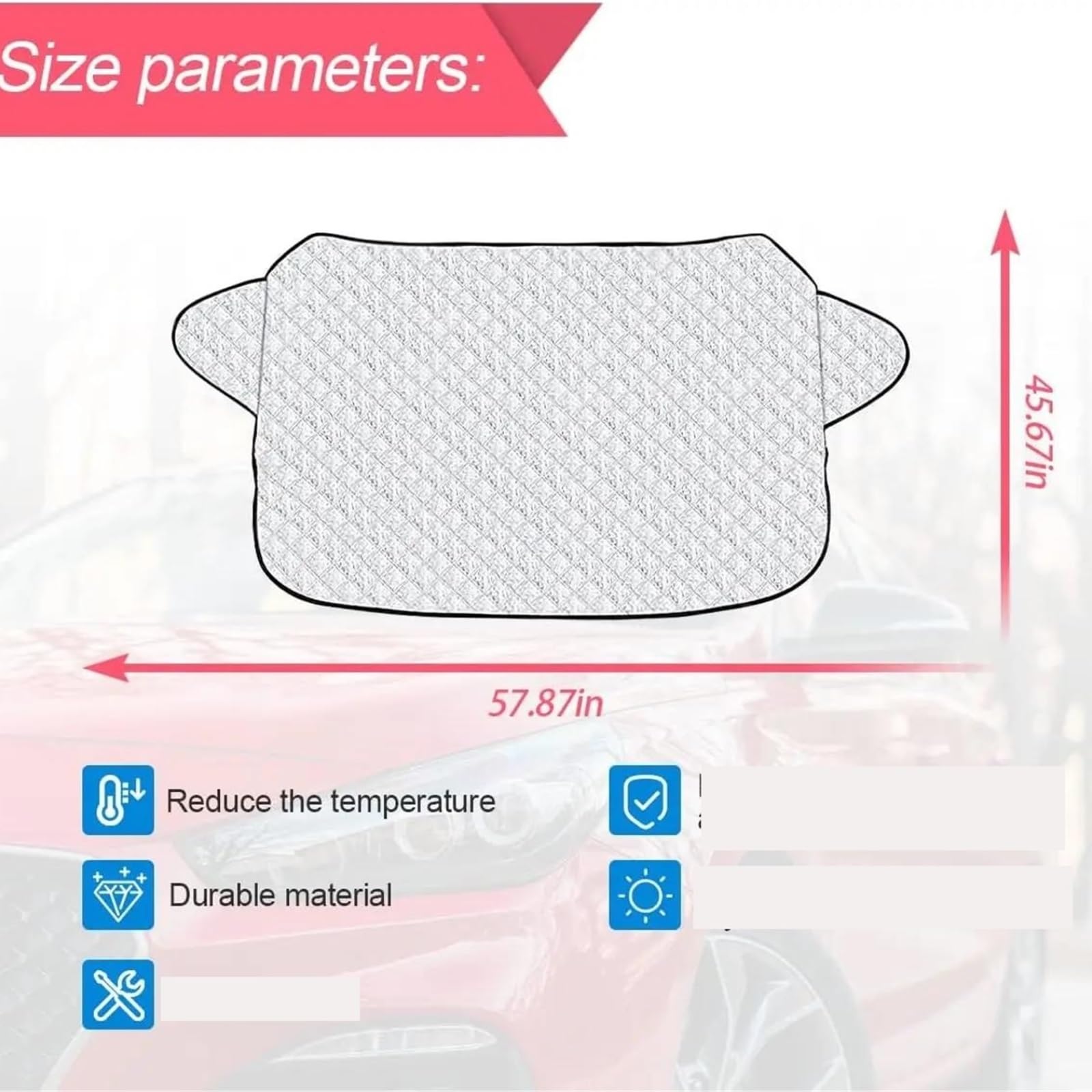 Copri Parabrezza Auto Inverno Copertura Antineve per Parabrezza Magnetico per Auto