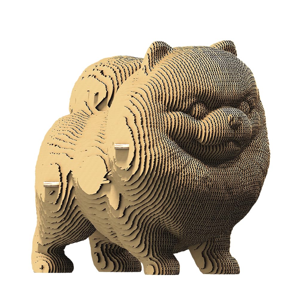 Chien Spitz Nain Puzzle 3D en Carton – Maquette à Monter | 72 Pièces, 16 × 14 × 10 cm – Kit Sculpture DIY à Peindre, Matériaux Recyclés, Ados & Adultes, Idée Cadeau Déco