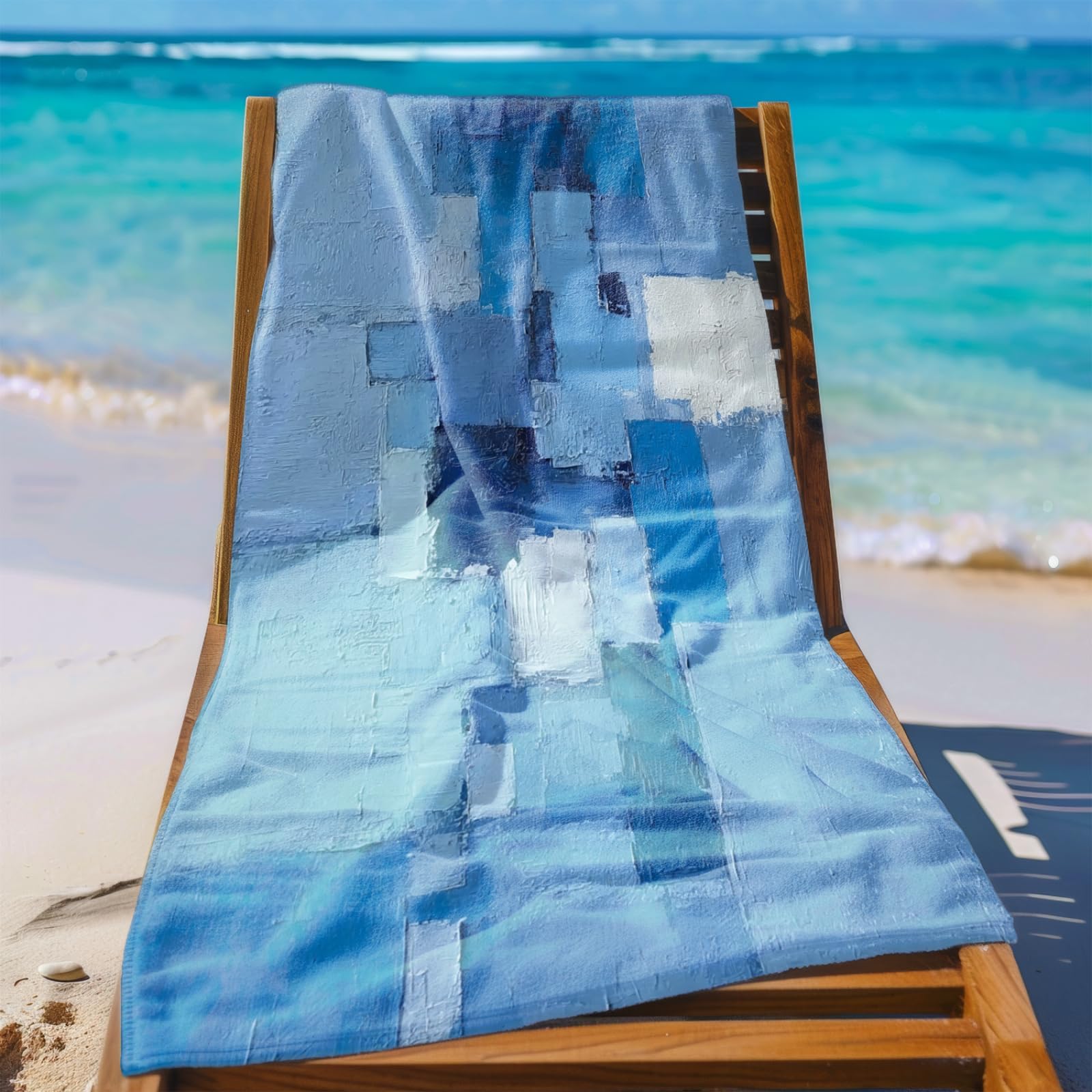 Générique Serviette de Plage 90X180 Modèle Bleu