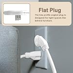 Ultra Explore 10 FT Cordon d'extension de prise plat, 16 AWG Câble d'appareillage intérieur, fil d'extension à faible profil plat, blanc, 13A 125VAC 1625W, UL Certifié