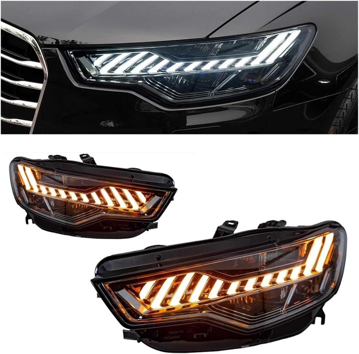 Headlight Compatible For Audi A6 C7 LED Headlights 2012-2015 A6L Head Lamp Car Styling DRL Signal Projector Lens Automotive Accessories