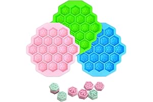 3Pcs Honeycomb Bees Silicone Molds, XJMWXHFC 19 Cavity Chocolate Molds