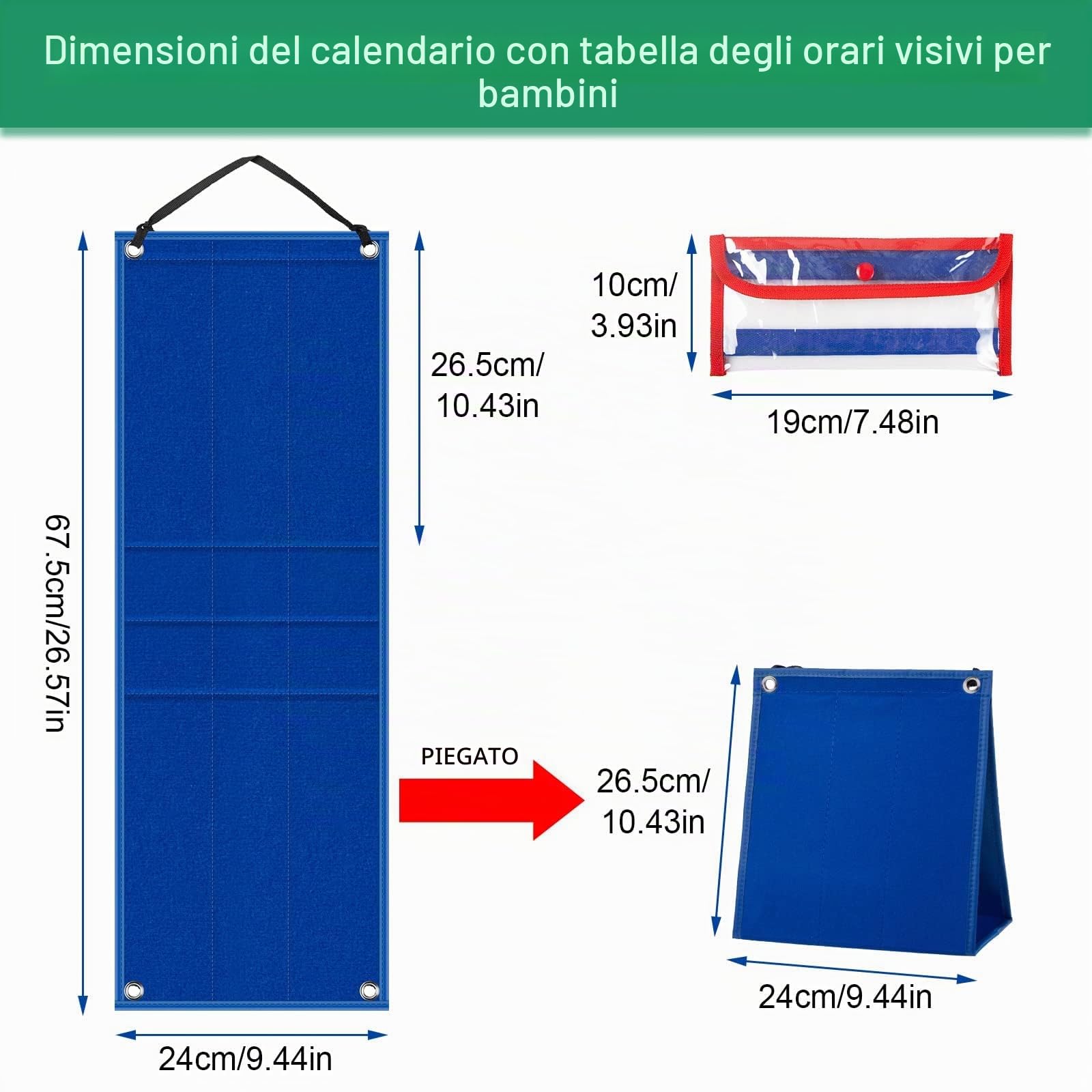 IKIGOAL Tabella del calendario della pianificazione visiva dei bambini, 2 in 1 grafico di routine quotidiana dell'autismo con 70 carte materiali