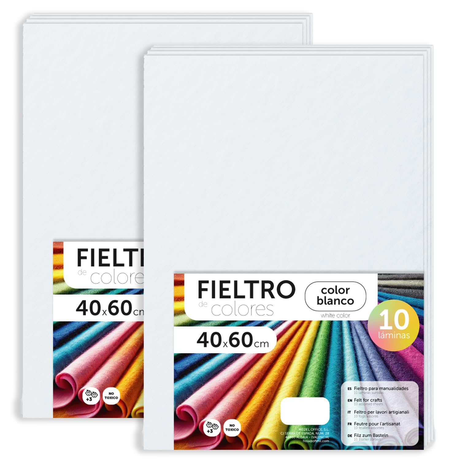 Fieltro para Manualidades, Fieltro de Colores, Suave y Flexible, Material para Costura, Telas Patchwork, Ideal para proyectos DIY, artesanía o decoración, 20x30cm - m-office (rojo, 10 uds) — view 74