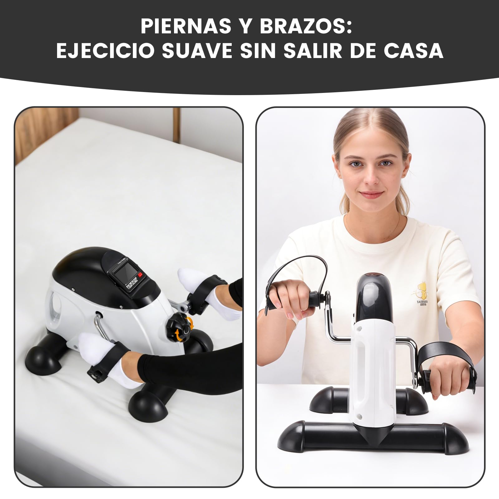 Pedales Estáticos Personas Mayores, Pedaleador para Ancianos y Mini Bicicleta Estática, Máquina de Pedalear Sentado para Entrenamiento en casa, Pantalla LCD — view 8